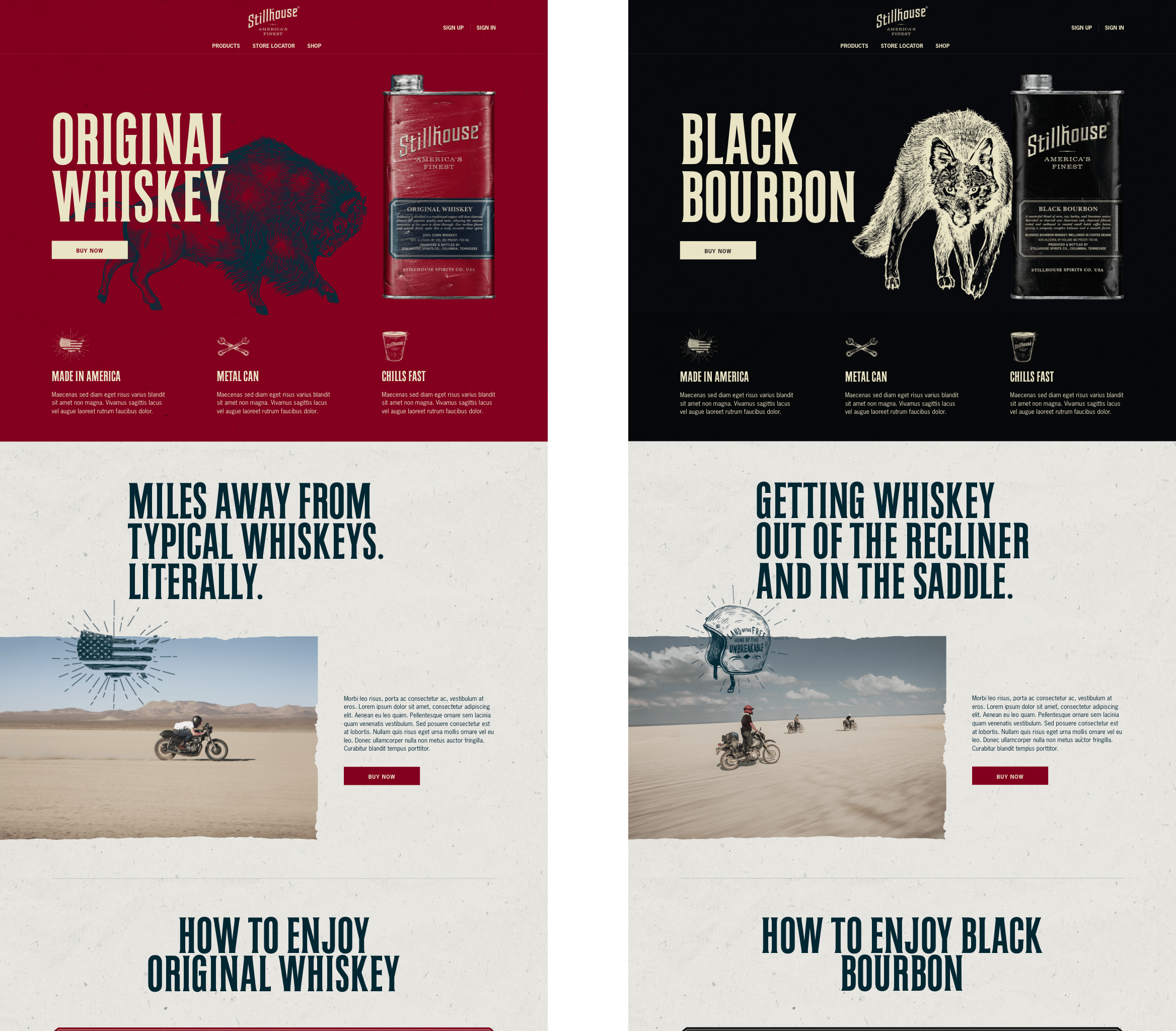 Bacardi Stillhouse original and bourbon desktop designs