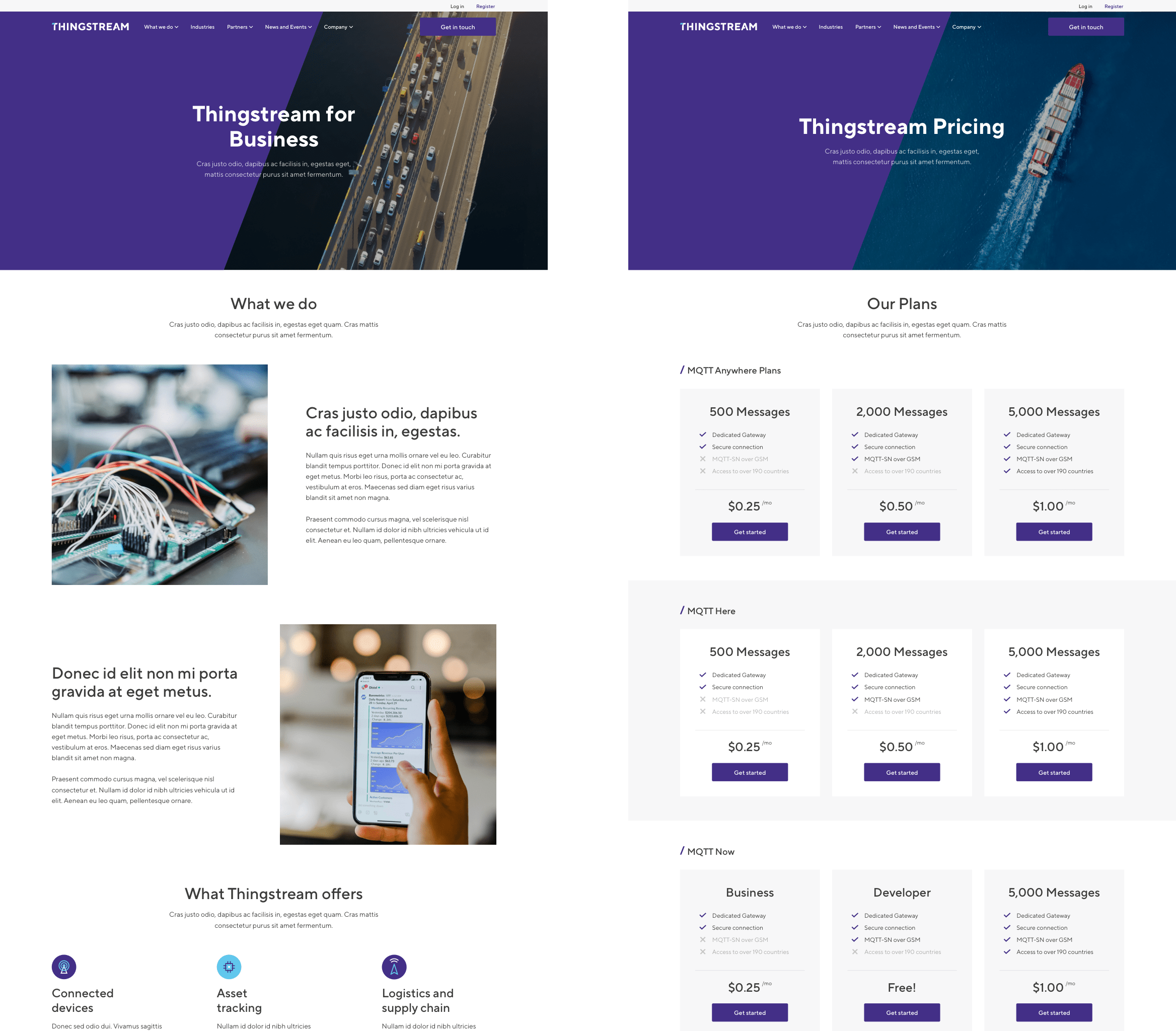 Treatwell feature page and pricing desktop design