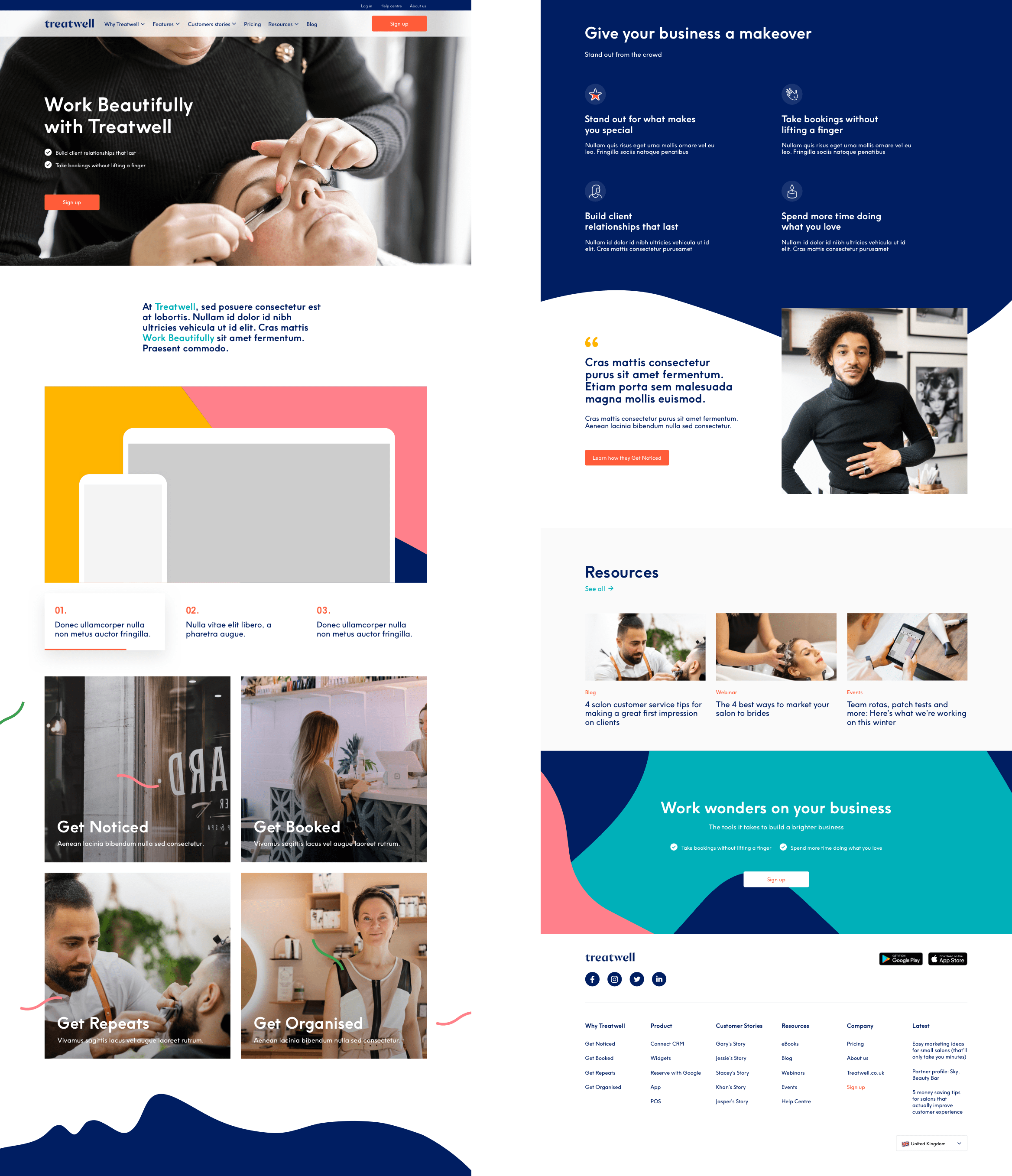Treatwell homepage desktop design