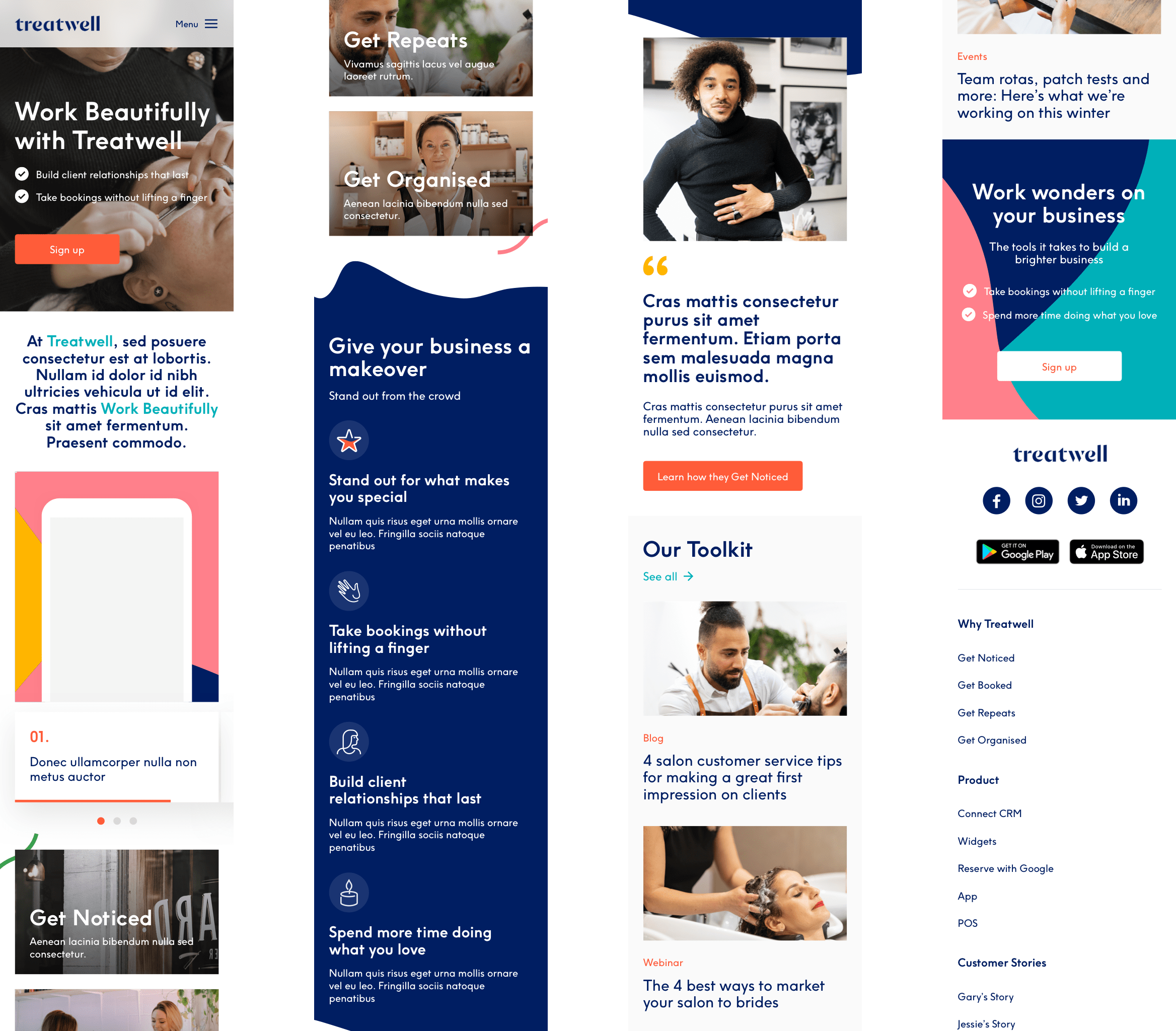 Treatwell homepage mobile design